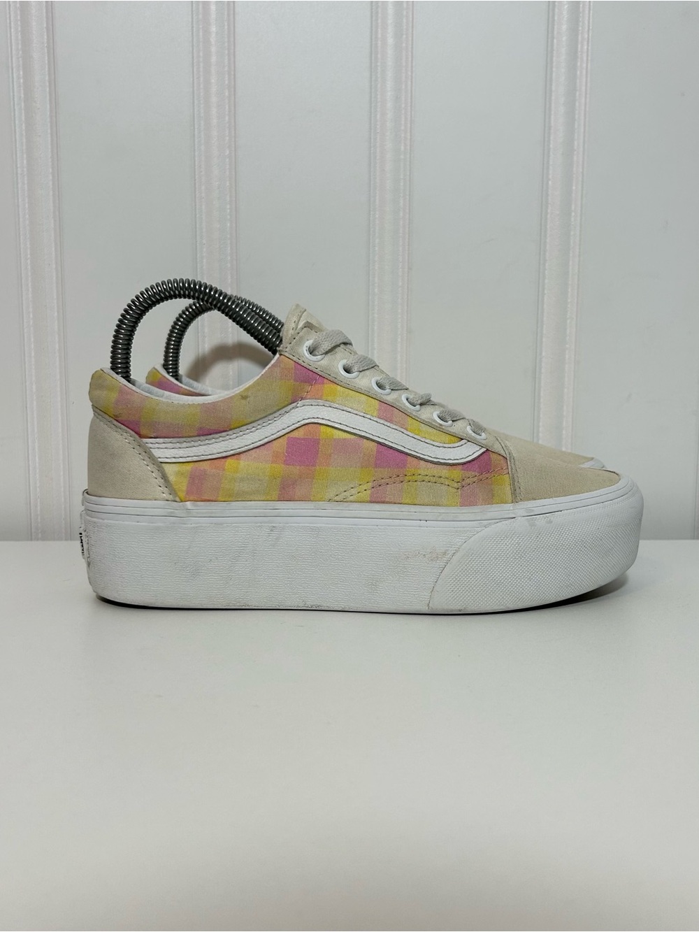 Vans old skool platform women’s Pastel pink yellow beige